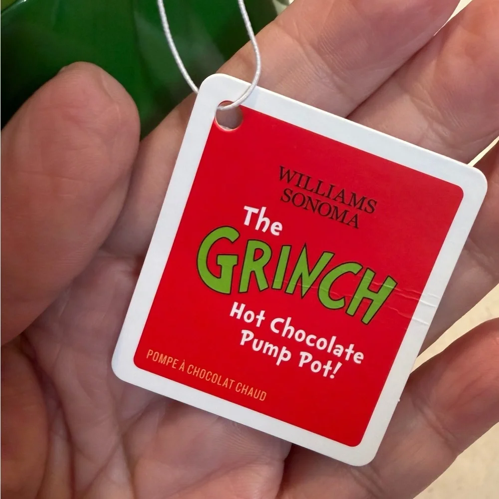 Williams Sonoma Grinch Hot Chocolate Pump Pot - GreenBNWT and in original box.
